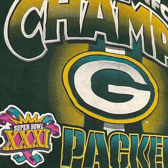 Vintage Green Bay Packers 1996 NFC Champions NFL Football Crewneck Sweatshirt - Picture 3 of 6